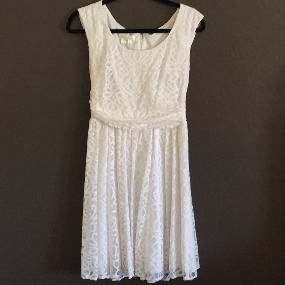 Flowy White Floral Dress